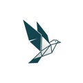 Geometric bird logo resembling an origami design with sharp angular lines and folde Royalty Free Stock Photo