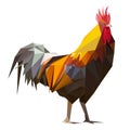 Geometric, low poly, rooster vector