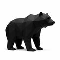 Geometric black bear sculpture with a low-poly design. Composed of interconnected Royalty Free Stock Photo