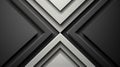 A geometric, black and white layered pattern forming an intricate X shape with sharp, precise lines image