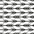 Geometric black and white pattern featuring repeated arrow designs Royalty Free Stock Photo