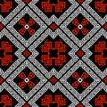 Geometric black white red elegant greek style vector seamless pattern. Ornamental geometric ethnic background. Colorful Royalty Free Stock Photo