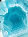 Geometric Blue Crystal Formation Macro View Royalty Free Stock Photo