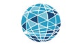 Geometric Blue Globe Network Global Connectivity, vector design Generative AI Royalty Free Stock Photo