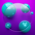 Geometric Blue Glossy with Glass Morphism 3d realistic illustration