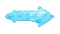 Geometric Blue Ice Fragment Directional Arrow, vector design Generative AI Royalty Free Stock Photo