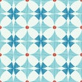 Geometric blue red ikat seamless pattern