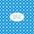 Geometric blue seamless polka dot pattern with