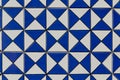 Geometric blue tile pattern texture background and wallpaper Royalty Free Stock Photo