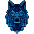 Geometric Blue Wolf on transparent background