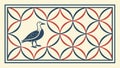 Geometric Border with Abstract Bird Motif, Modern Decorative Pattern, vector design Generative AI Royalty Free Stock Photo