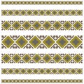 Geometric border pattern. Repeat element Vector. Abstract line ornament. Decorative stripe set. Royalty Free Stock Photo