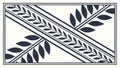 Geometric Border with Stylized Leaves and Stripes, Elegant Decorative Pattern. Vector Design Generative AI Royalty Free Stock Photo