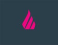 Geometric bright pink logo icon an abstract image of fire of three elements for your company