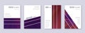 Geometric brochure design template set. Violet abs