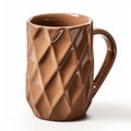 Geometric Brown Coffee Mug With Aggressive Quilting - 3d Rendering
