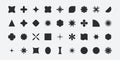 Geometric brutalist shape silhouettes. Modern elements abstract figures swiss style, bold minimalist basic forms. Vector