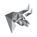 Geometric Bull Head Vector Grey Color Royalty Free Stock Photo