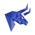 Geometric Bull Head Vector Blue Color Royalty Free Stock Photo