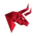 Geometric Bull Head Vector Red Royalty Free Stock Photo