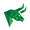 Geometric Bull Head Vector Green Color Royalty Free Stock Photo