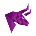 Geometric Bull Head Vector Purple Color Royalty Free Stock Photo