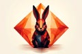 geometric bunny bunny silhouette constructed from triangles squa Royalty Free Stock Photo