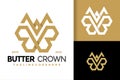 Geometric Butterfly Crown Logo vector icon illustration Royalty Free Stock Photo