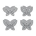 Geometric butterfly logo set