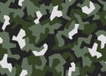 Geometric camo seamless pattern. Abstract military or hunting camouflage background. Vector Royalty Free Stock Photo