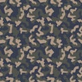 Geometric camo seamless pattern. Abstract military camouflage background. Khaki green color urban texture. Vector wallpaper Royalty Free Stock Photo