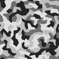 Geometric camouflage seamless pattern. Abstract modern camo, black and white modern military texture background. Vector illustrati Royalty Free Stock Photo