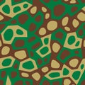 Geometric camouflage. Modern urban camo print for fabric. Green camo pattern, abstract geometric background. Seamless mosaic textu