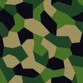 Geometric camouflage. Modern urban camo print for fabric. Green polygon camo pattern, abstract geometric background. Seamless mosa