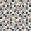 Geometric Camouflage Mosaic Background. Seamless Pattern with Dotty Khaki Green Broken Lines. Modern Distorted Pixel Textile All