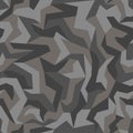 Geometric camouflage seamless pattern. Abstract modern camo, black and white modern military texture background. Vector Royalty Free Stock Photo