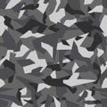 Geometric camouflage seamless pattern. Abstract modern camo, black and white modern military texture Royalty Free Stock Photo