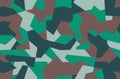 Geometric camouflage seamless pattern background. Classic khaki clothing style masking camo repeat print. Green and black colors f