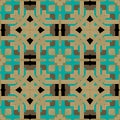 Geometric celtic tribal ethnic style square frames borders seamless pattern. Ornamental vector structured background. Repeat Royalty Free Stock Photo
