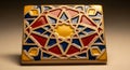 Geometric Ceramic Tile with Islamic Pattern Royalty Free Stock Photo