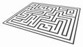 Geometric Challenge: Finding the Exit in a Rectangular Maze, vector design Generative AI Royalty Free Stock Photo