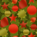 Geometric Christmas balls seamless pattern Royalty Free Stock Photo