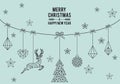 Geometric Christmas card, vector Royalty Free Stock Photo