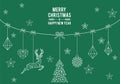 Geometric Christmas card, vector design elements Royalty Free Stock Photo