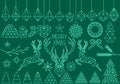 Geometric Christmas set, vector