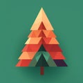 Geometric Christmas Tree Vector Illustration With Subtle Gradients