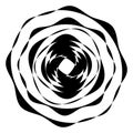 Geometric circle with distorted shapes rotating. Abstract circle