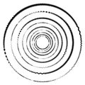 Geometric circle with distorted shapes rotating. Abstract circle