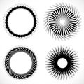 Geometric circle element, circle motif random edgy, angular line Royalty Free Stock Photo