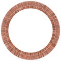 Geometric circle element. Circular red stonework, masonry stone, rock circles. Abstract top view well